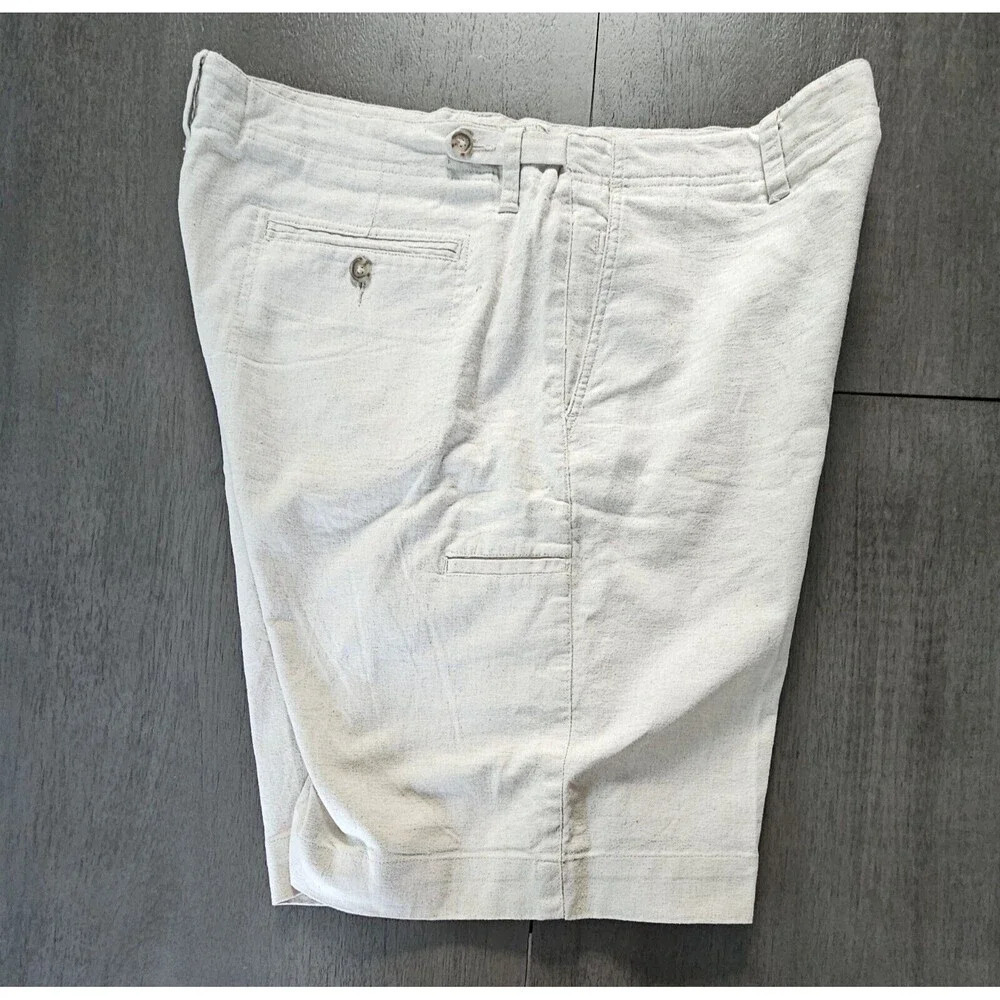 Geoffrey Beene Men's Linen Blend Chino 5 Pocket Walking Shorts Sz 36 10" Inseam - Picture 3 of 9